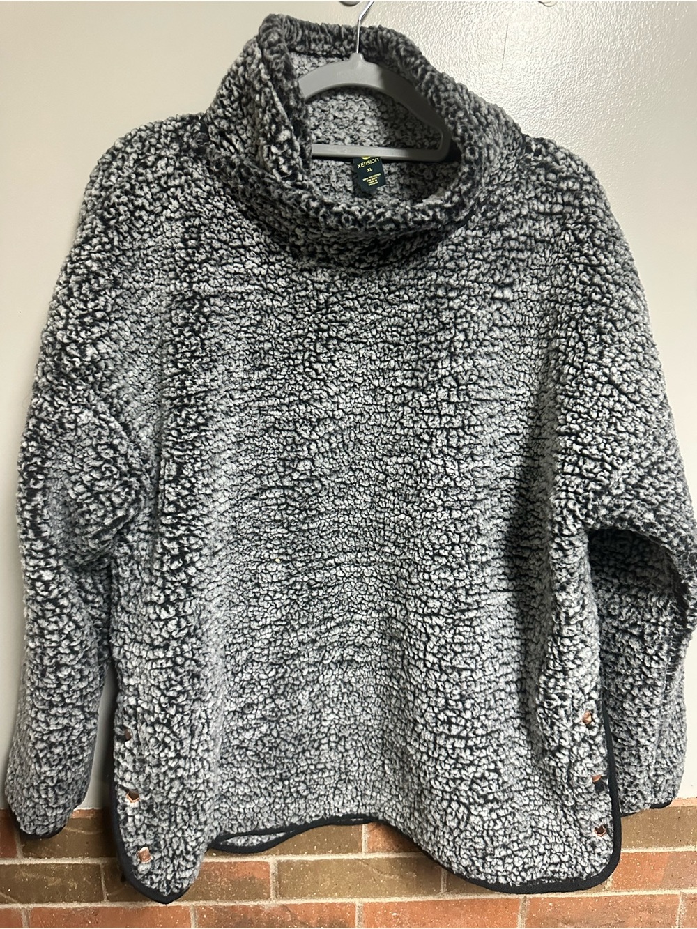 Xersion Gray Sherpa Turtleneck Pullover